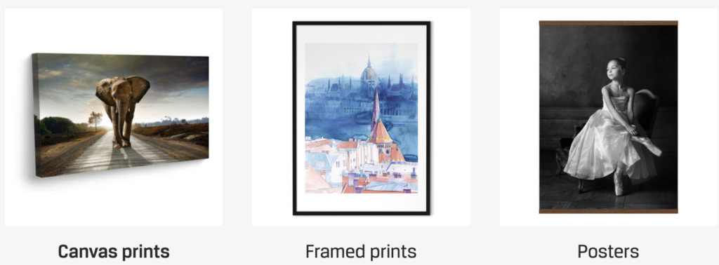 Photowall print options