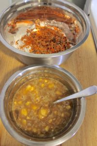 Banana & carrot cake ingredients