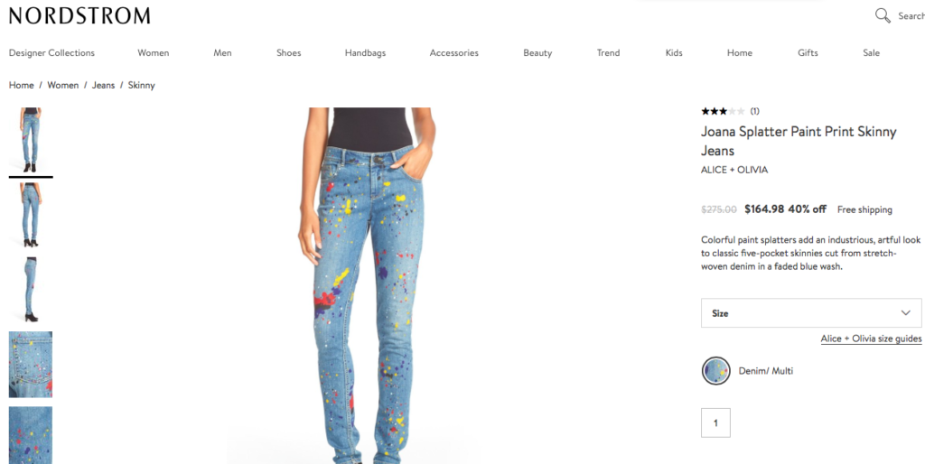 paint splattered jean trend