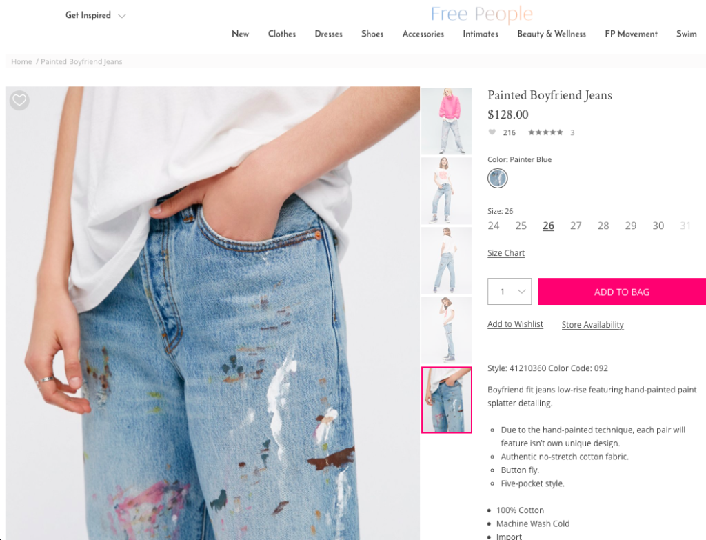 paint splattered jean trend