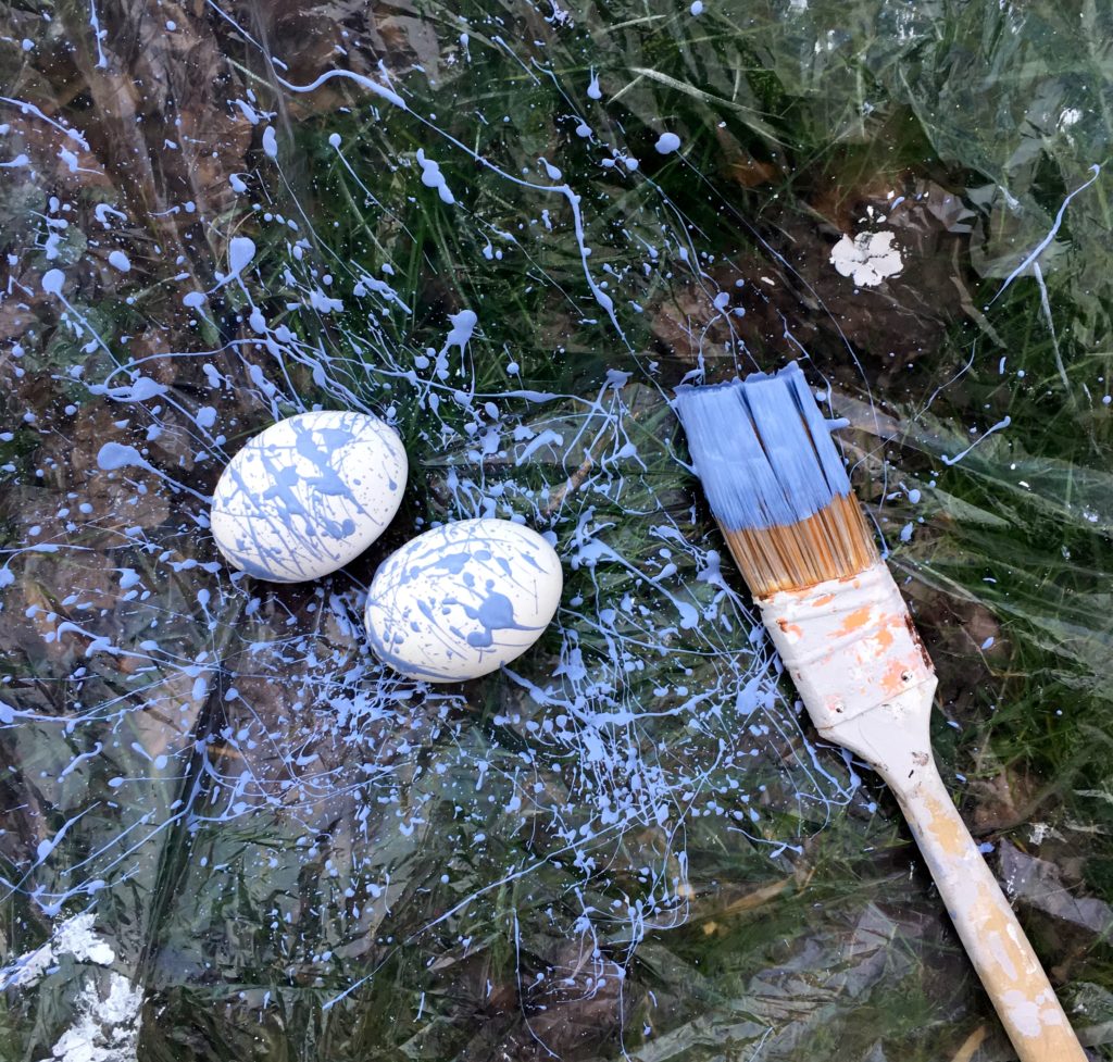 paint splattered easter eggs
