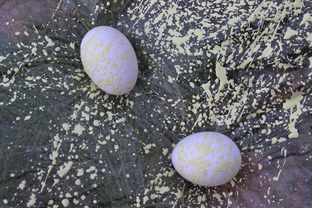 paint splattered easter eggs