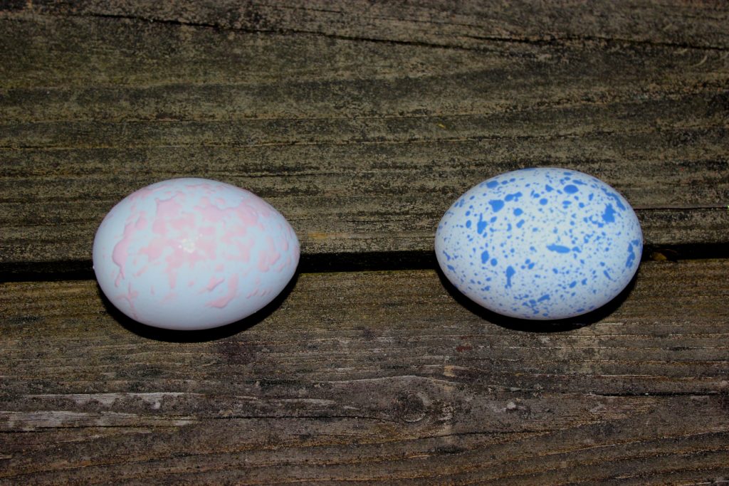 paint splattered easter eggs