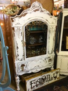 white farmhouse kitchen hutch