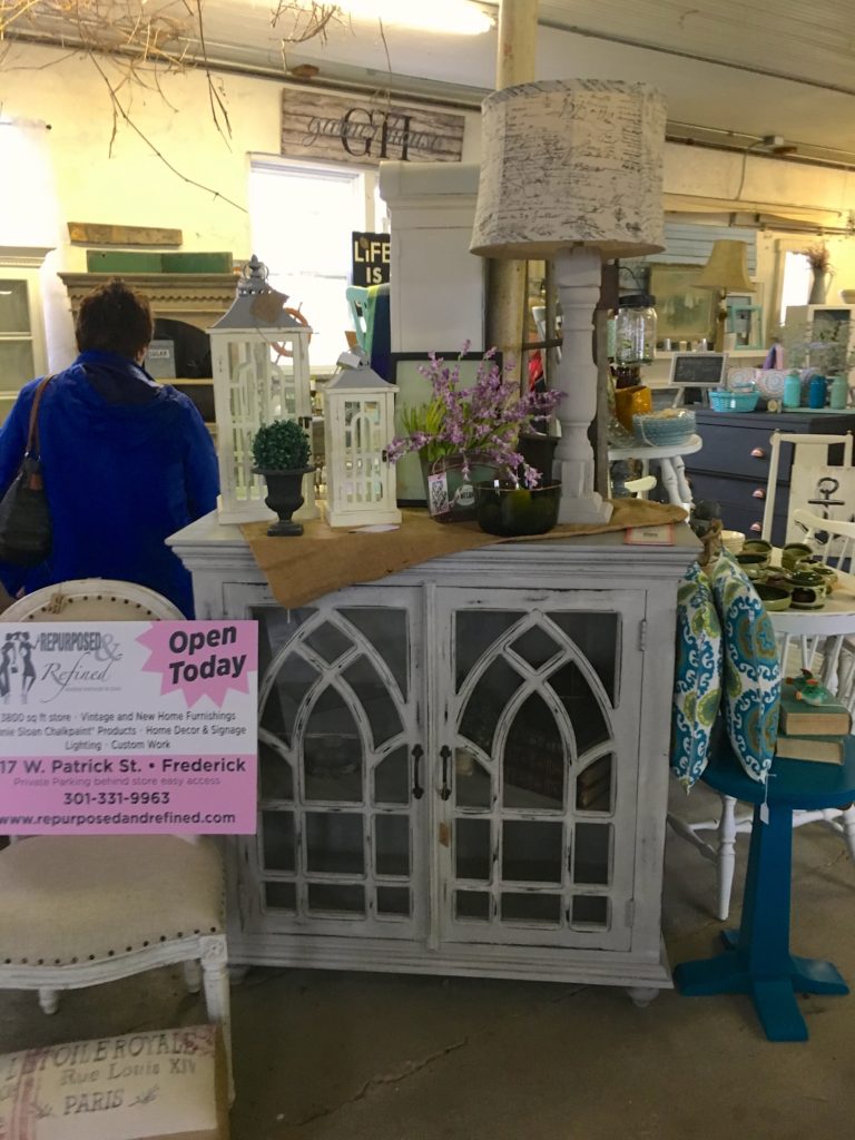 grey glass farmhouse cabinet