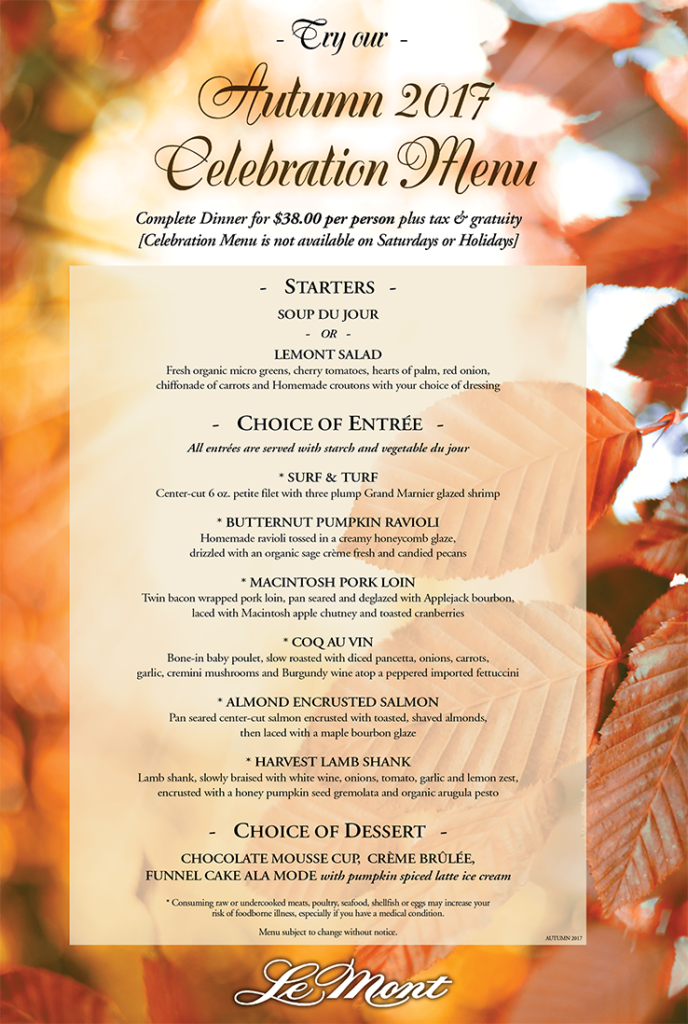 Celebration menu le mont